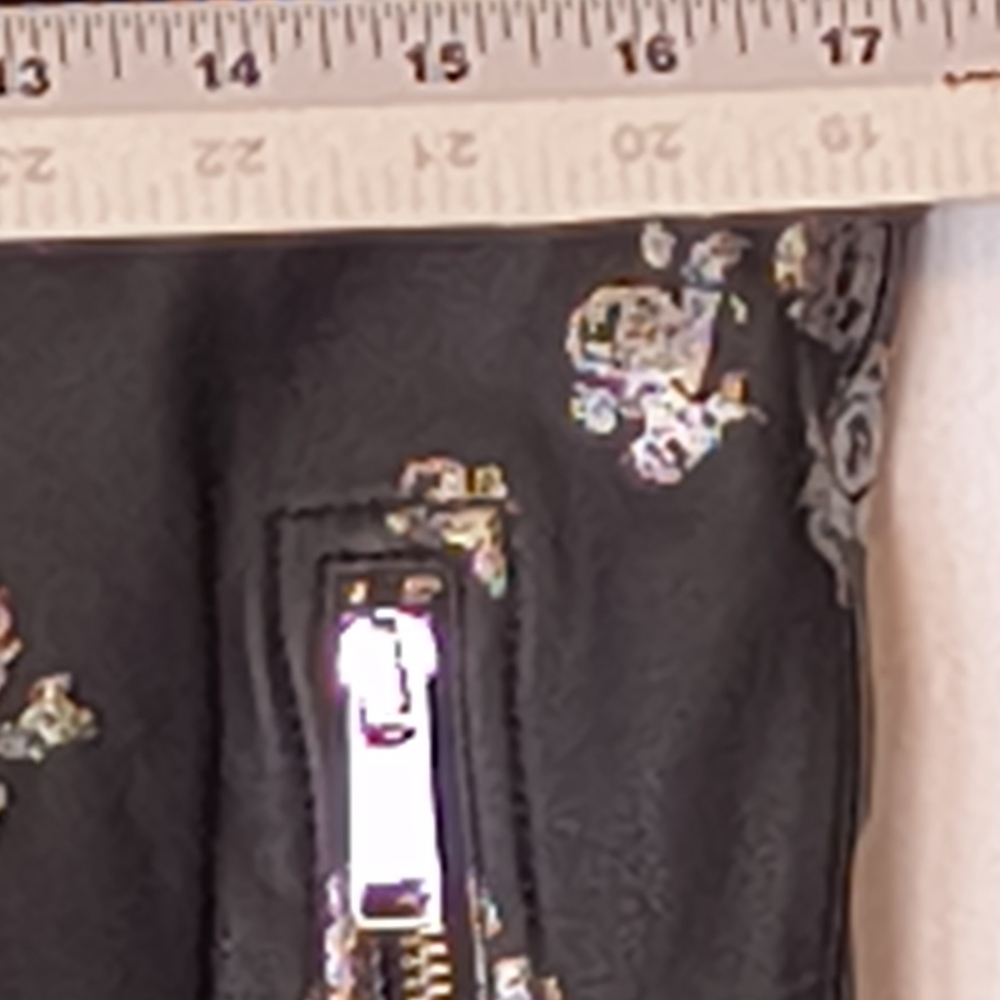 Michael Kors Leather Jacket Women's Medium Floral Biker Motorcycle Size Small - Picture 5 of 8